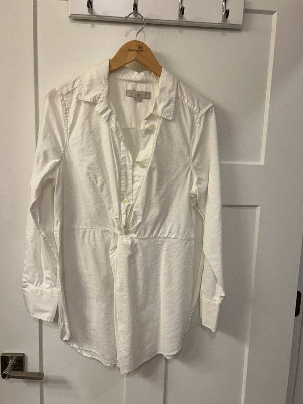 Loft White Twist Front Tunic